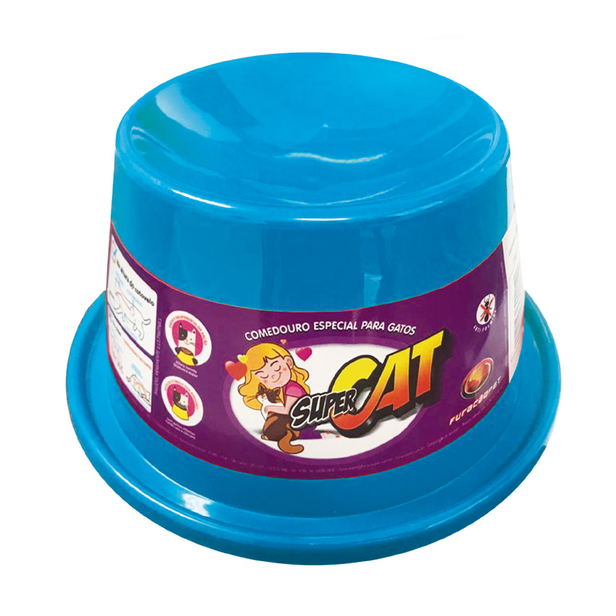 Comedouro Furacão Pet Super Cat Azul para Gatos 200ml