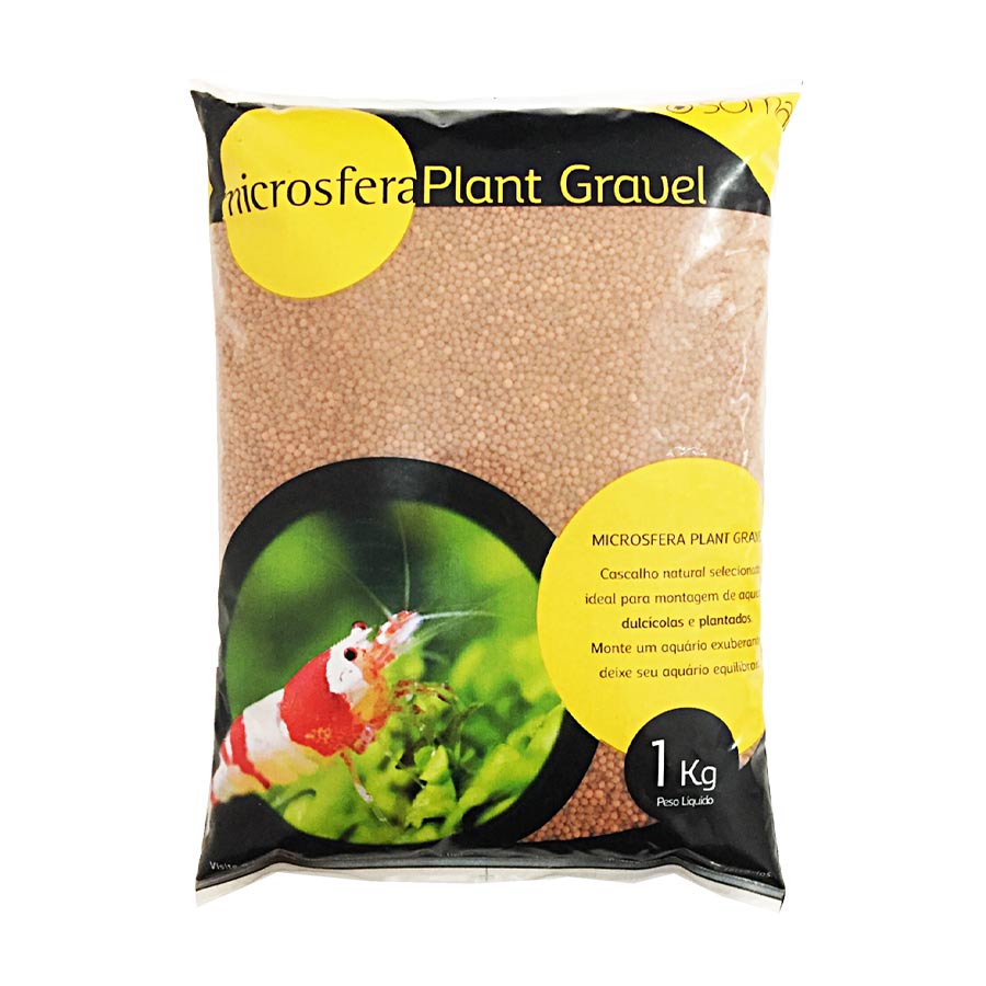 Substrato Soma Microsfera Plant Gravel Ceramic Red 1-2mm para Aquários - 1 kg
