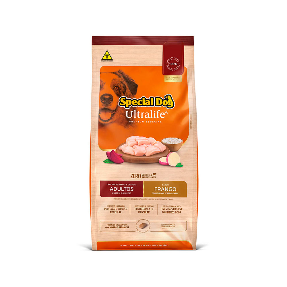Ração Special Dog Ultralife Frango para Cães Adultos de Raças Médias e Grandes 15 kg
