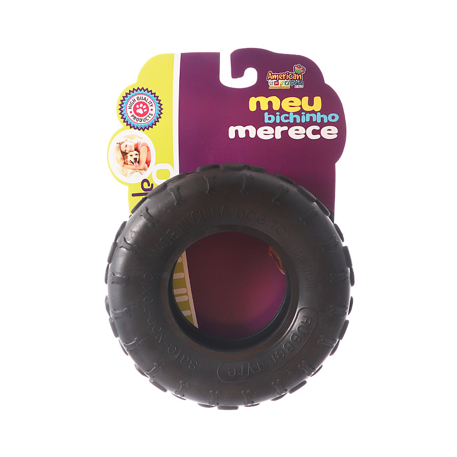 Brinquedo American Pets Pneu Maciço Preto para Cães - P