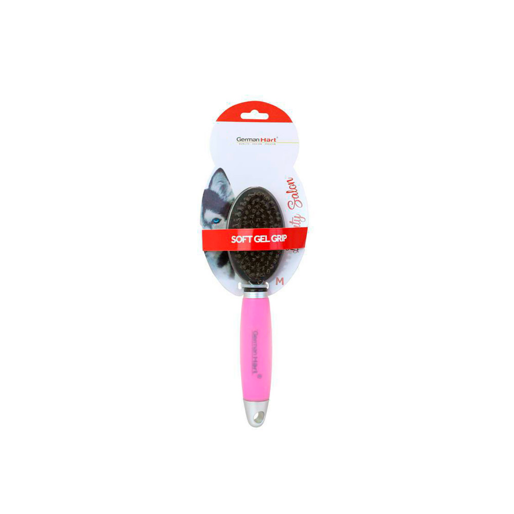 Escova Dupla Germanhart Gel Rosa para Cães
