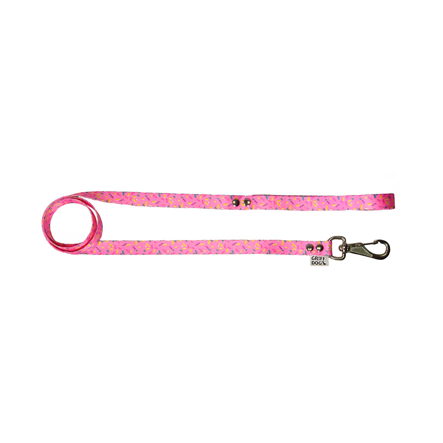 Guia Griff Dog Poliester Rosa para Cães