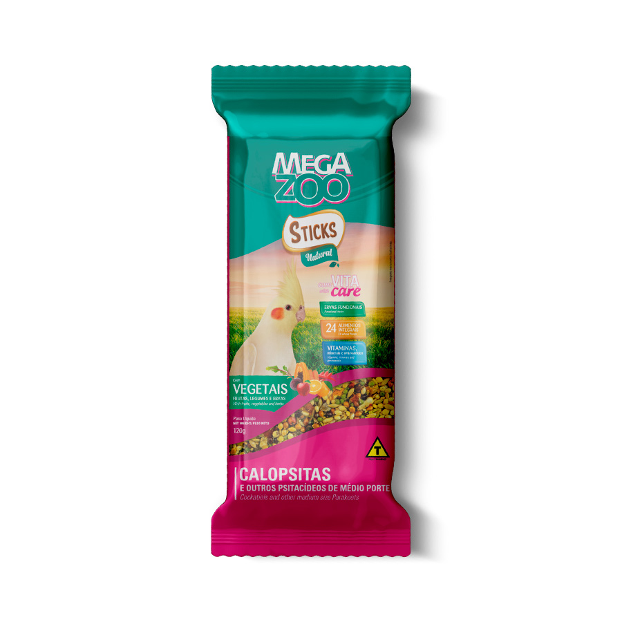 Sticks Natural Megazoo Vegetais para Calopsitas 120g