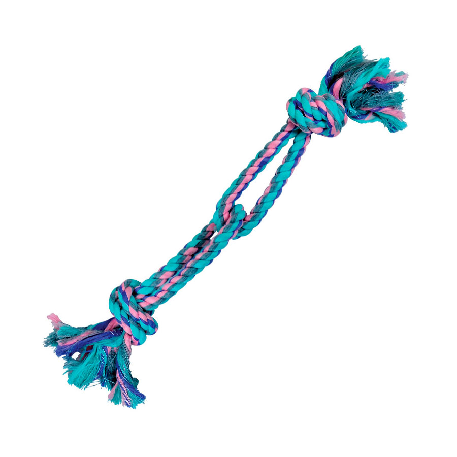 Brinquedo Jambo Mordedor Corda 2 Argolas Pastel para Cães
