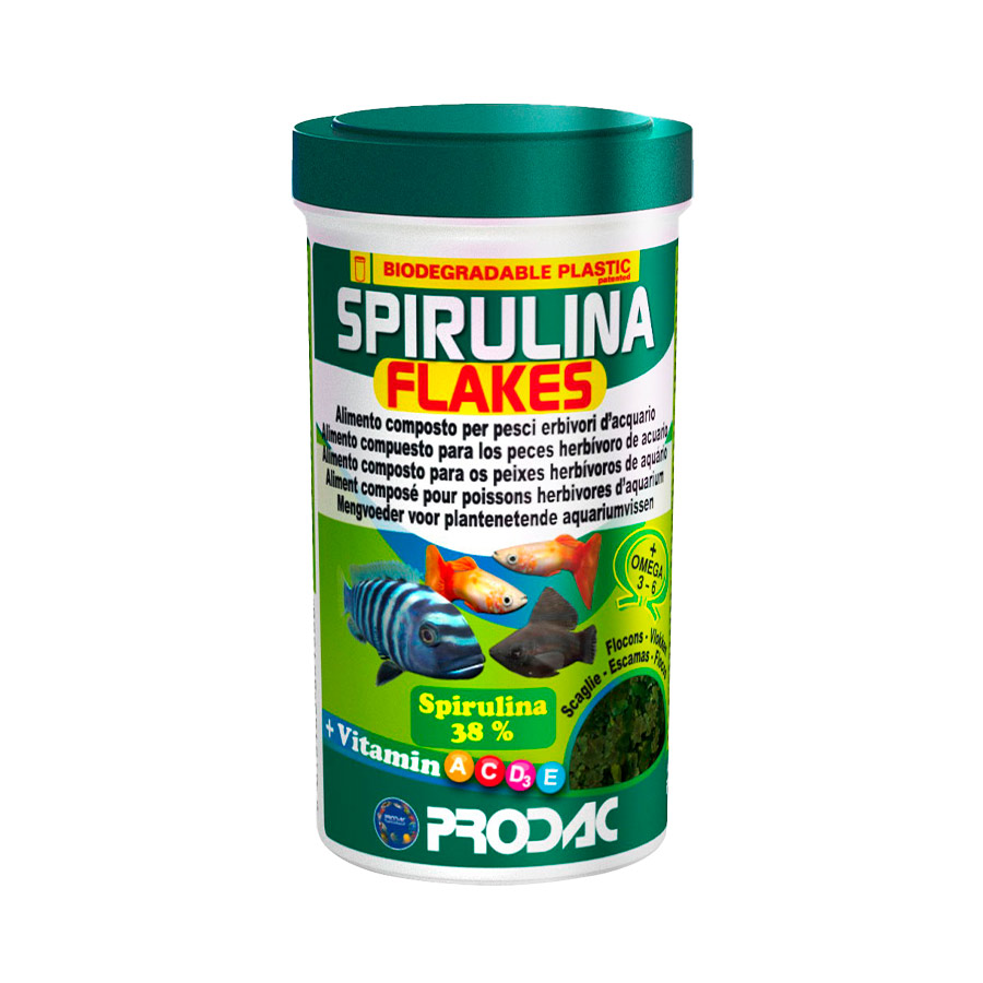Alimento Prodac Spirulina Flakes para Peixes 50g