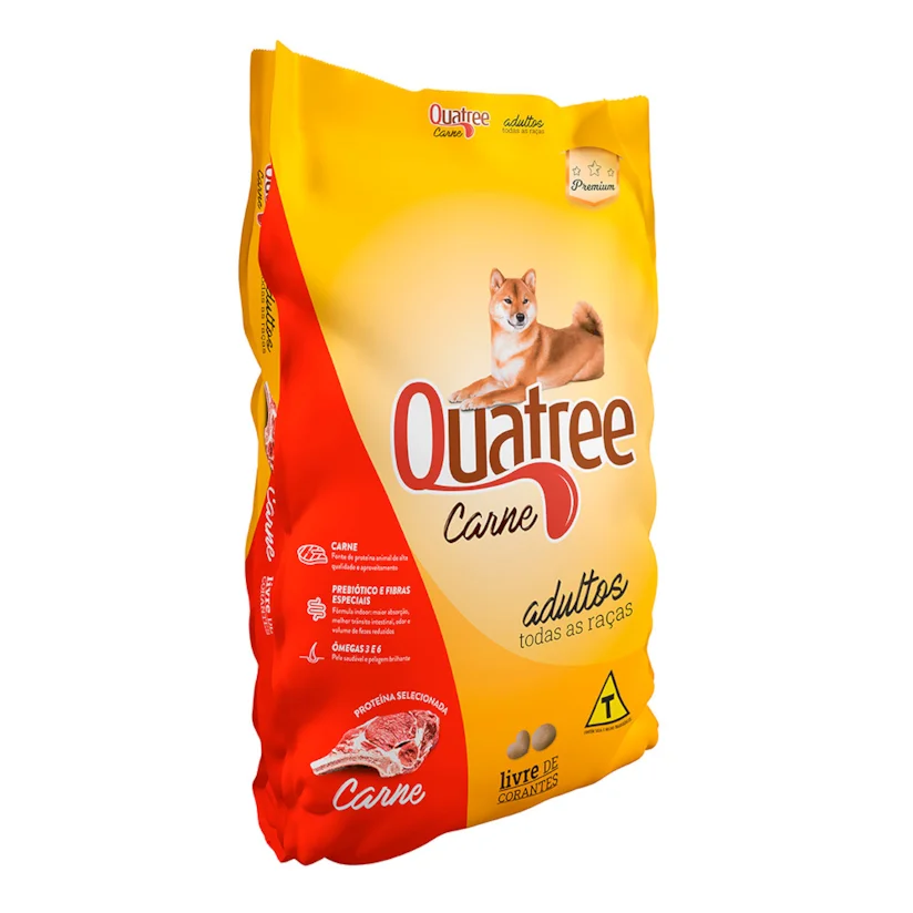 Ração Quatree Cães Adultos Todas as Raças Carne 15kg