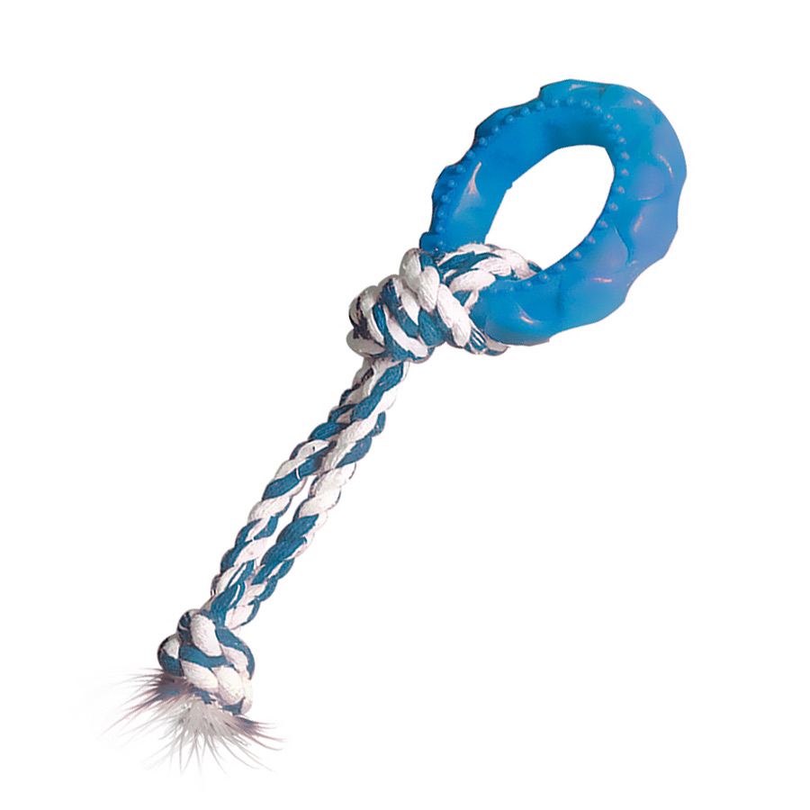 Brinquedo Furacão Pet Pneu Slick com Corda Azul para Cães