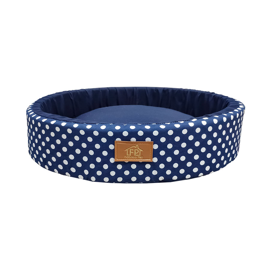 Cama Fábrica Pet Redonda Unic Azul para Cães e Gatos