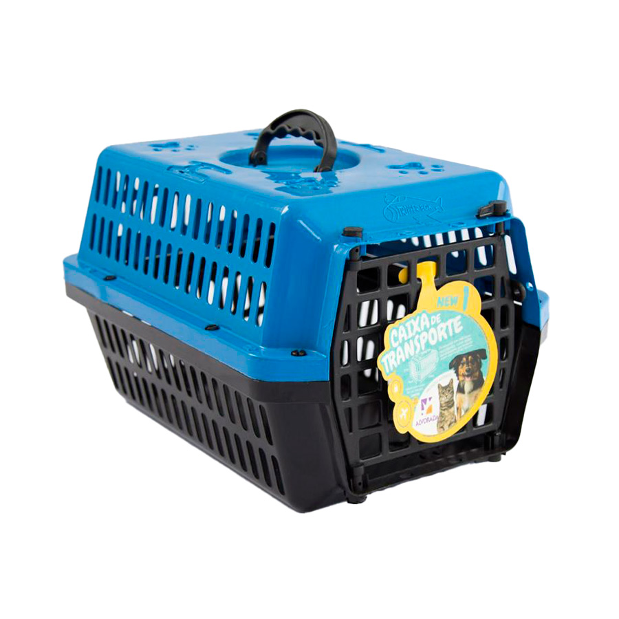 Caixa de Transporte Alvorada New Azul para Cães e Gatos