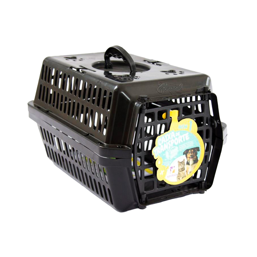 Caixa de Transporte Alvorada New Preta para Cães e Gatos