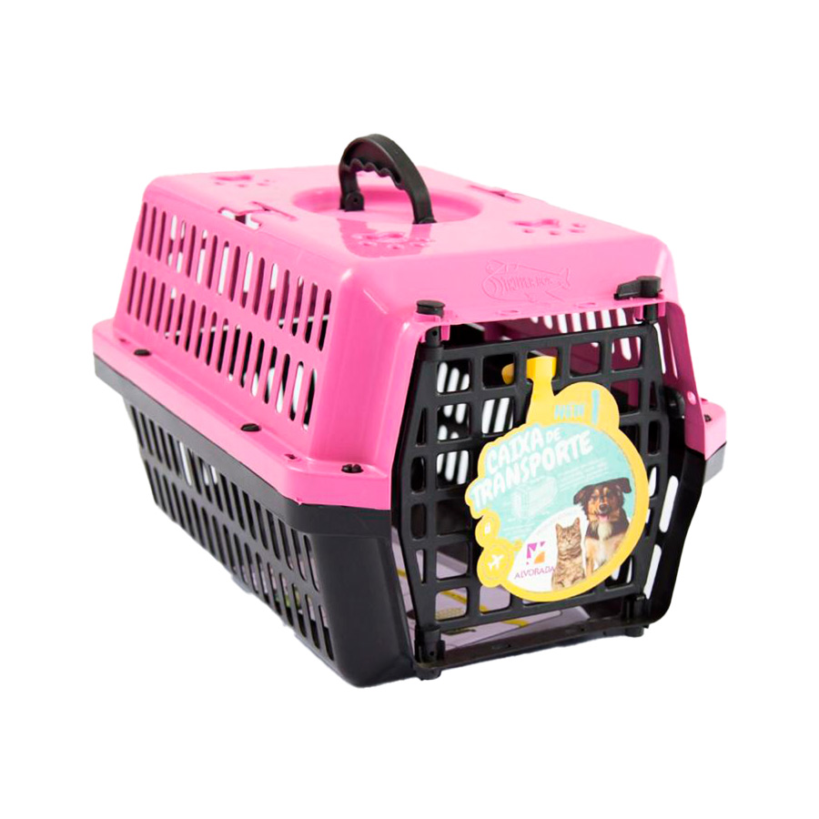 Caixa de Transporte Alvorada New Rosa para Cães e Gatos