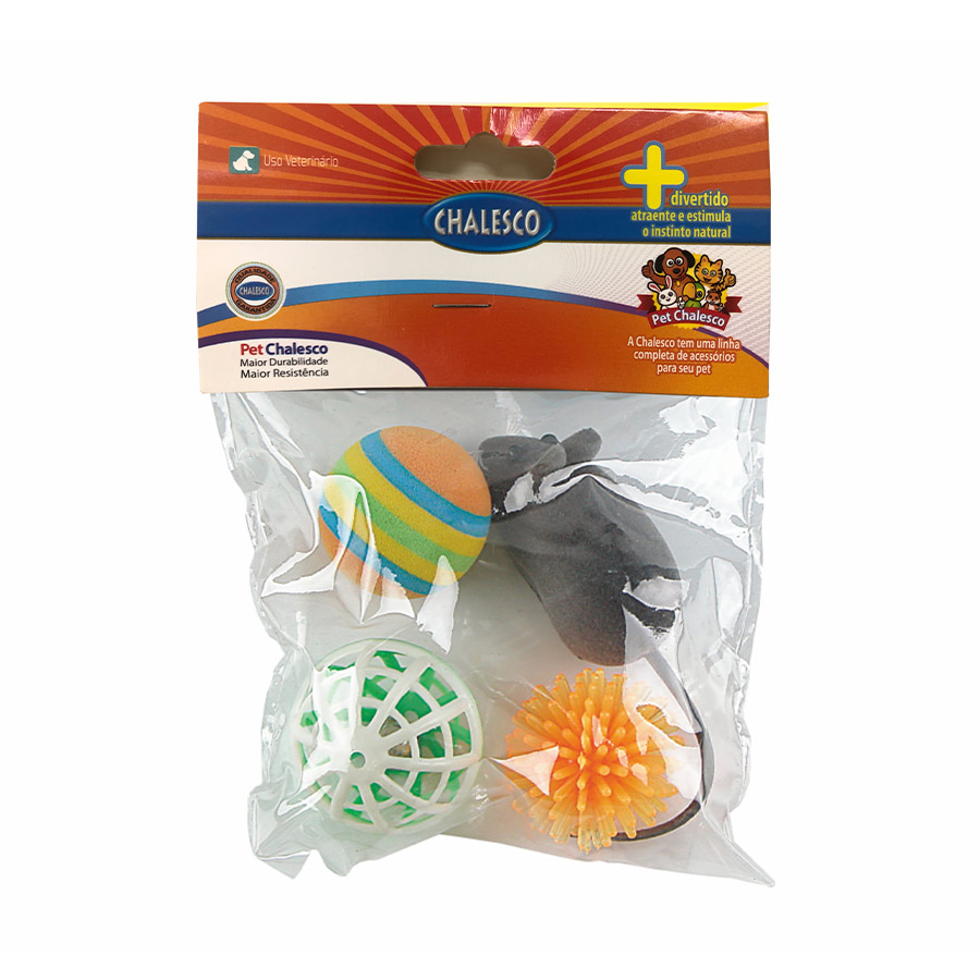 Brinquedo Chalesco Cat Diversos para Cães e Gatos - Cores Sortidas