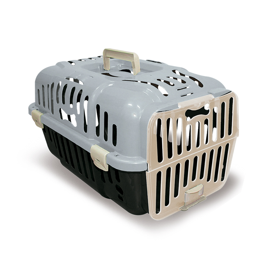 Caixa de Transporte Furacão Pet Joy Cinza para Cães e Gatos - Tam 1