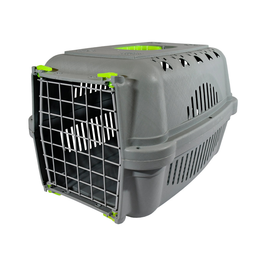 Caixa de Transporte DuraPets Amarela com Porta de Aço para Cães e Gatos