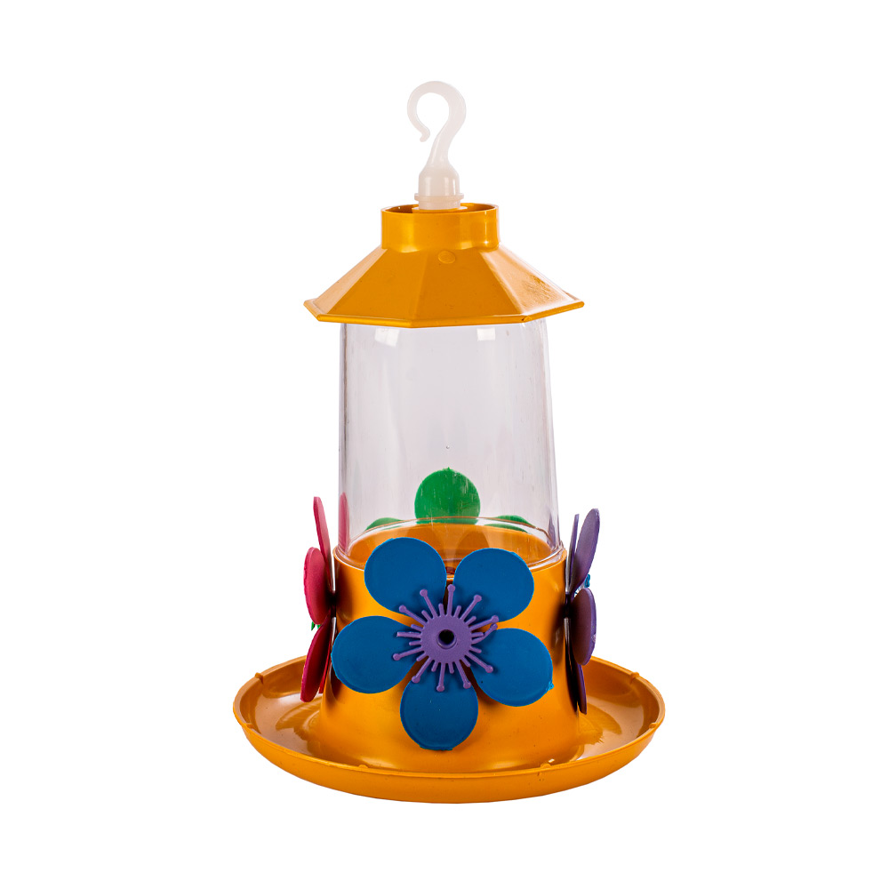 Bebedouro Jel Plast Pet Piu Luxo com Bandeja Amarelo para Beija-Flor - 250ml