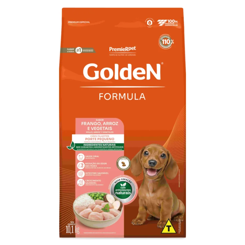 Ração Premier Golden Fórmula Mini Bits Cães Filhotes Frango e Arroz 10,1kg