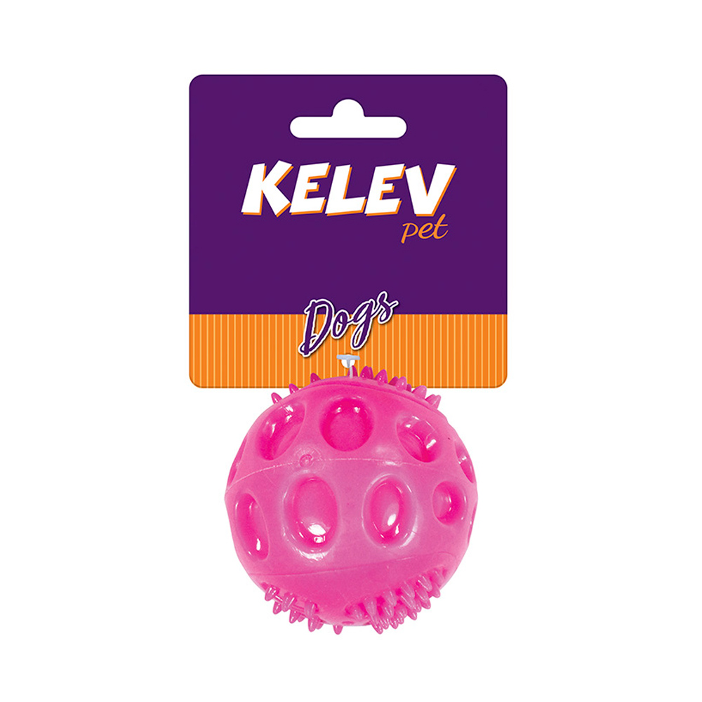 Brinquedo Jambo Kelev Bola TPR Sound Rosa para Cães