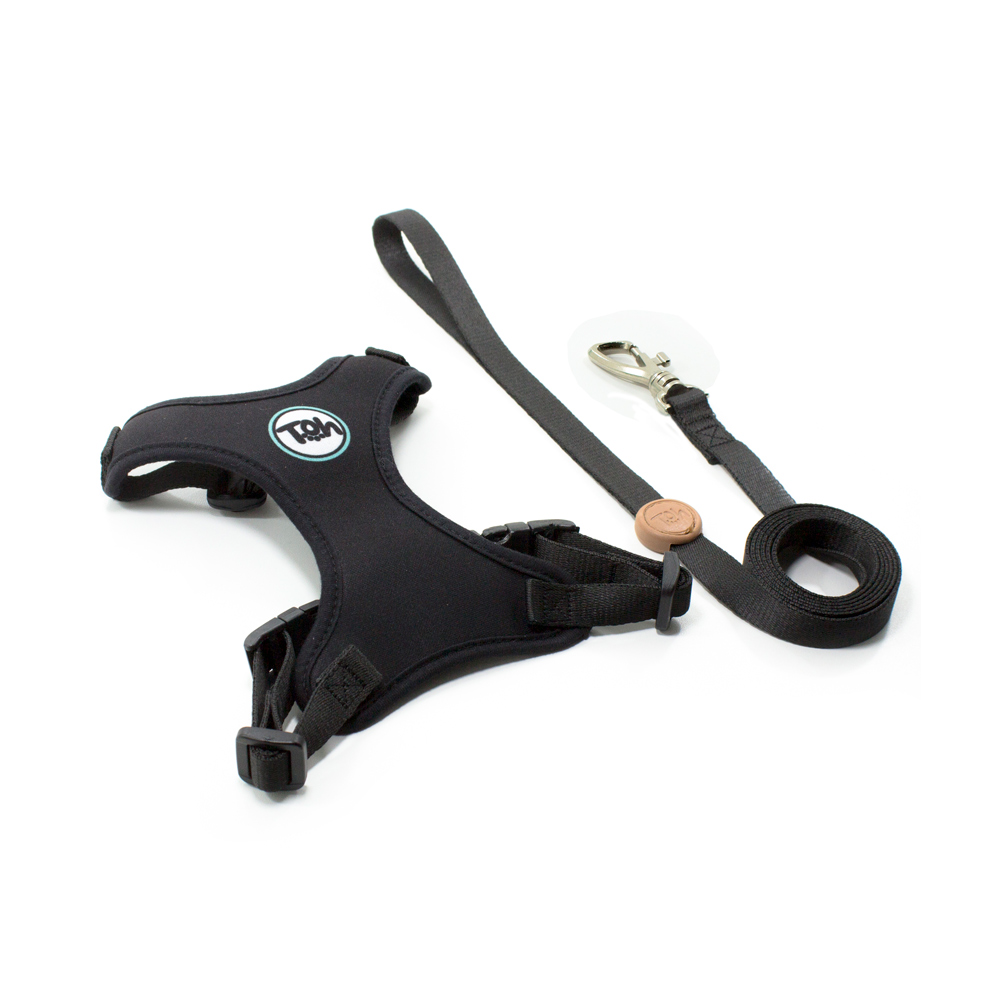 Peitoral com Guia Neo Black para Gatos