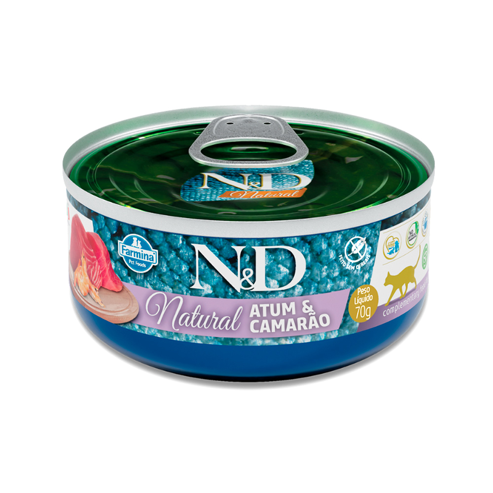 Ração Úmida N&D Natural para Gatos Sabor Atum e Camarão 70 g