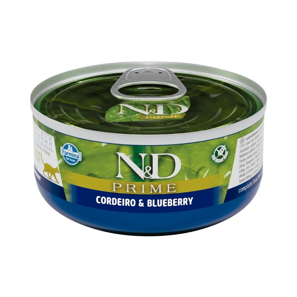 Ração Úmida N&D Prime para Gatos Adultos Sabor Cordeiro e Blueberry 70 g