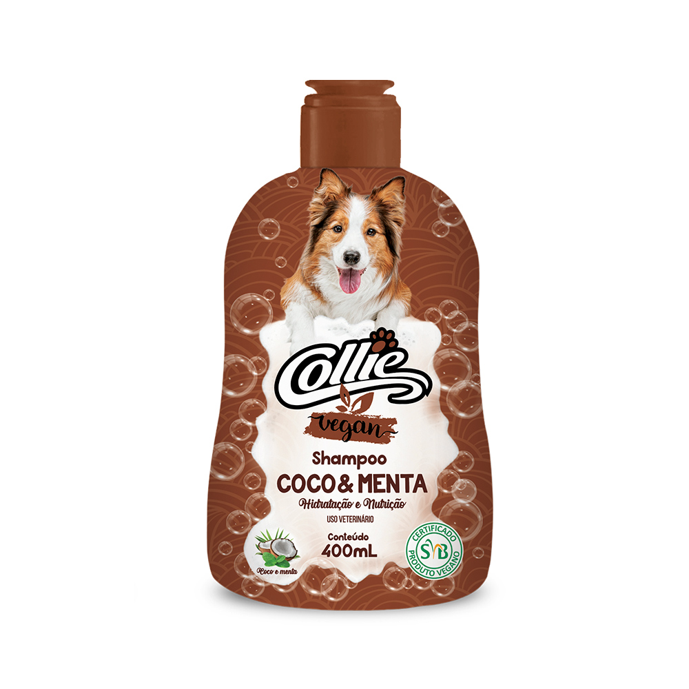 Shampoo Collie Vegan Coco e Menta para Cães 400 ml