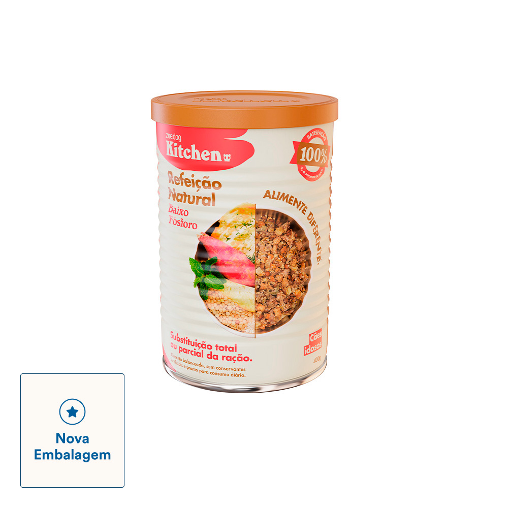 Refeição Natural Zee.Dog Kitchen Lata Baixo Fósforo para Cães Idosos - 1 Unidade