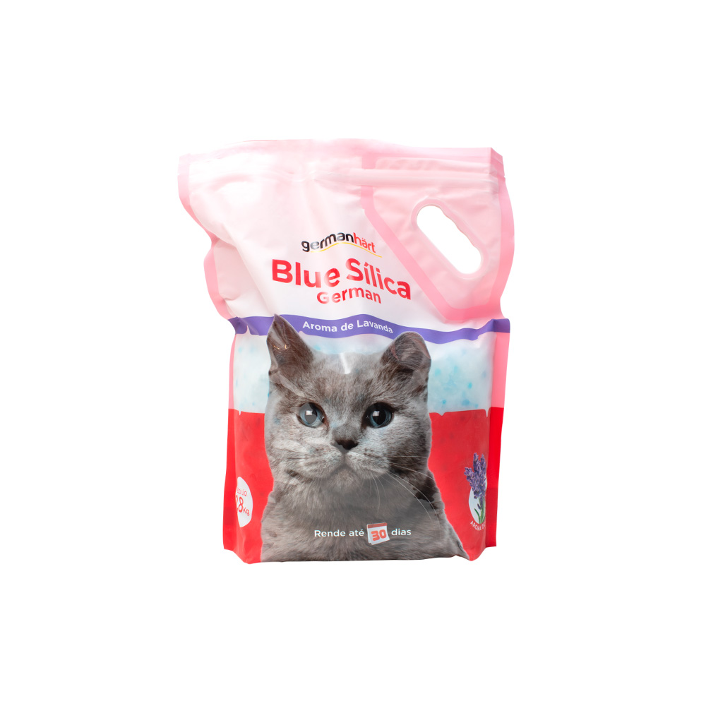 Areia GermanHart Blue Sílica Lavanda para Gatos 1,8 kg