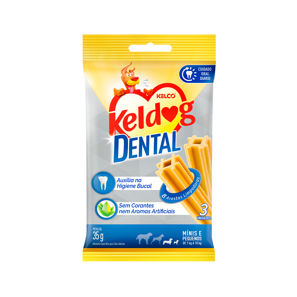Snack Keldog Dental para Cães Adultos de Porte Mini e Pequeno 35g