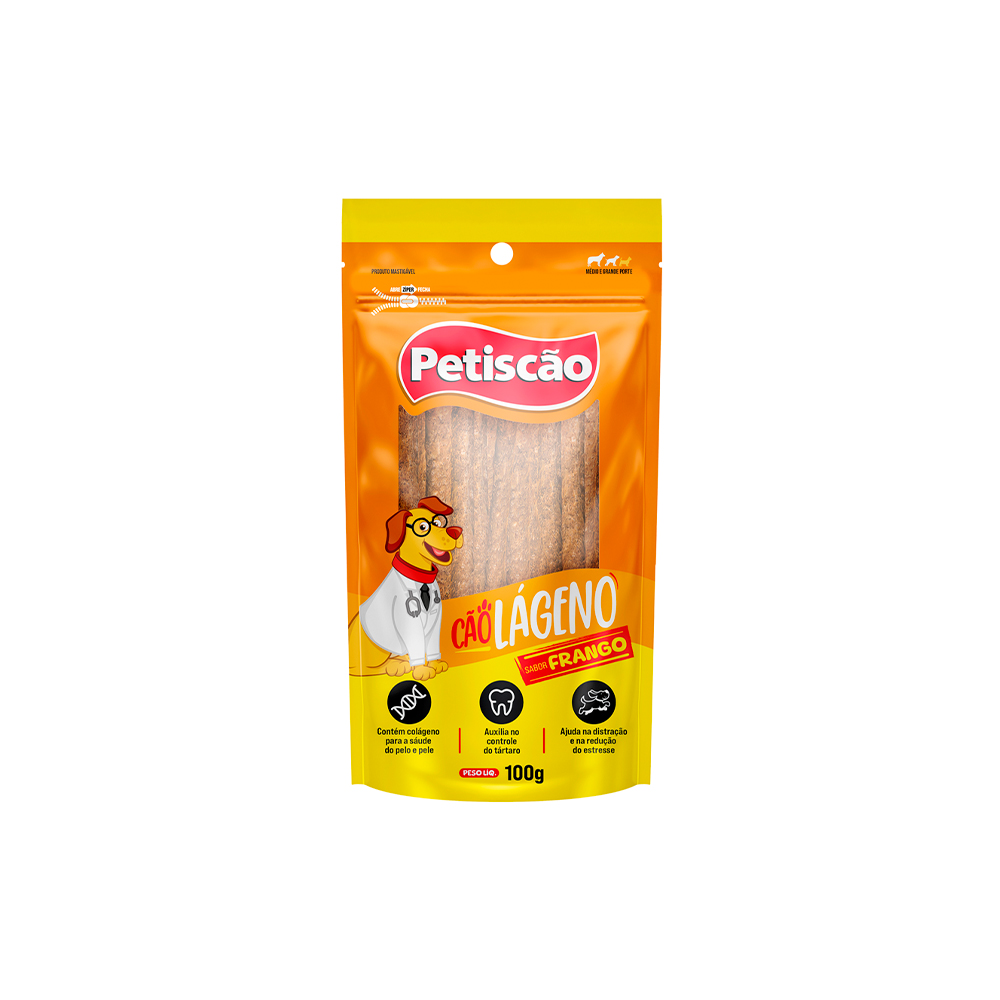 Osso Petiscão Cãolageno Sabor Frango para Cães 100 g