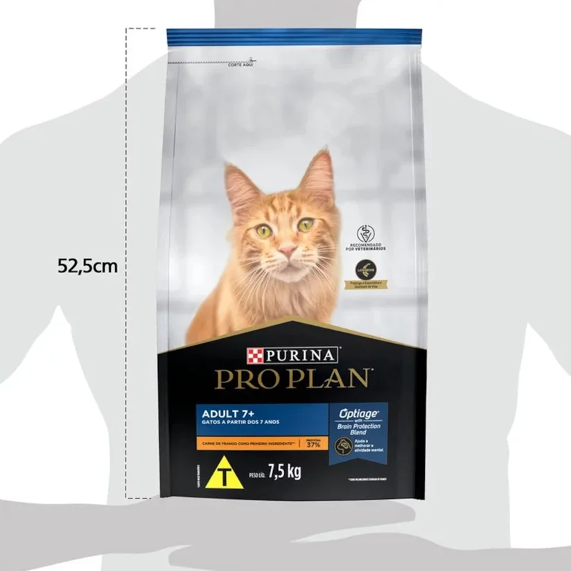 Ração Nestlé Purina Gatos Pro Plan Adultos 7+ Frango 7,5kg
