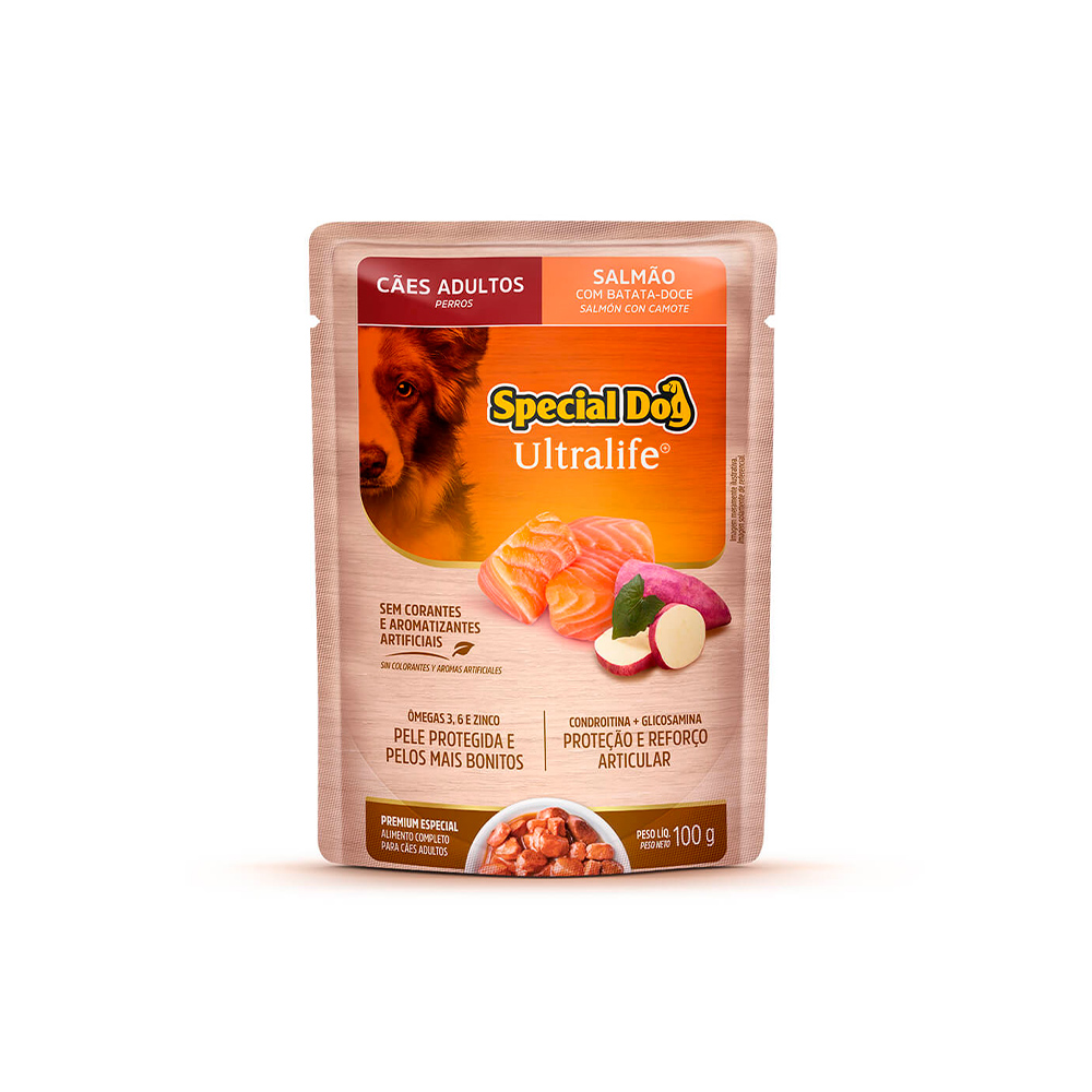 Ração Úmida Special Dog Ultralife Salmão com Batata-Doce para Cães Adultos 100g
