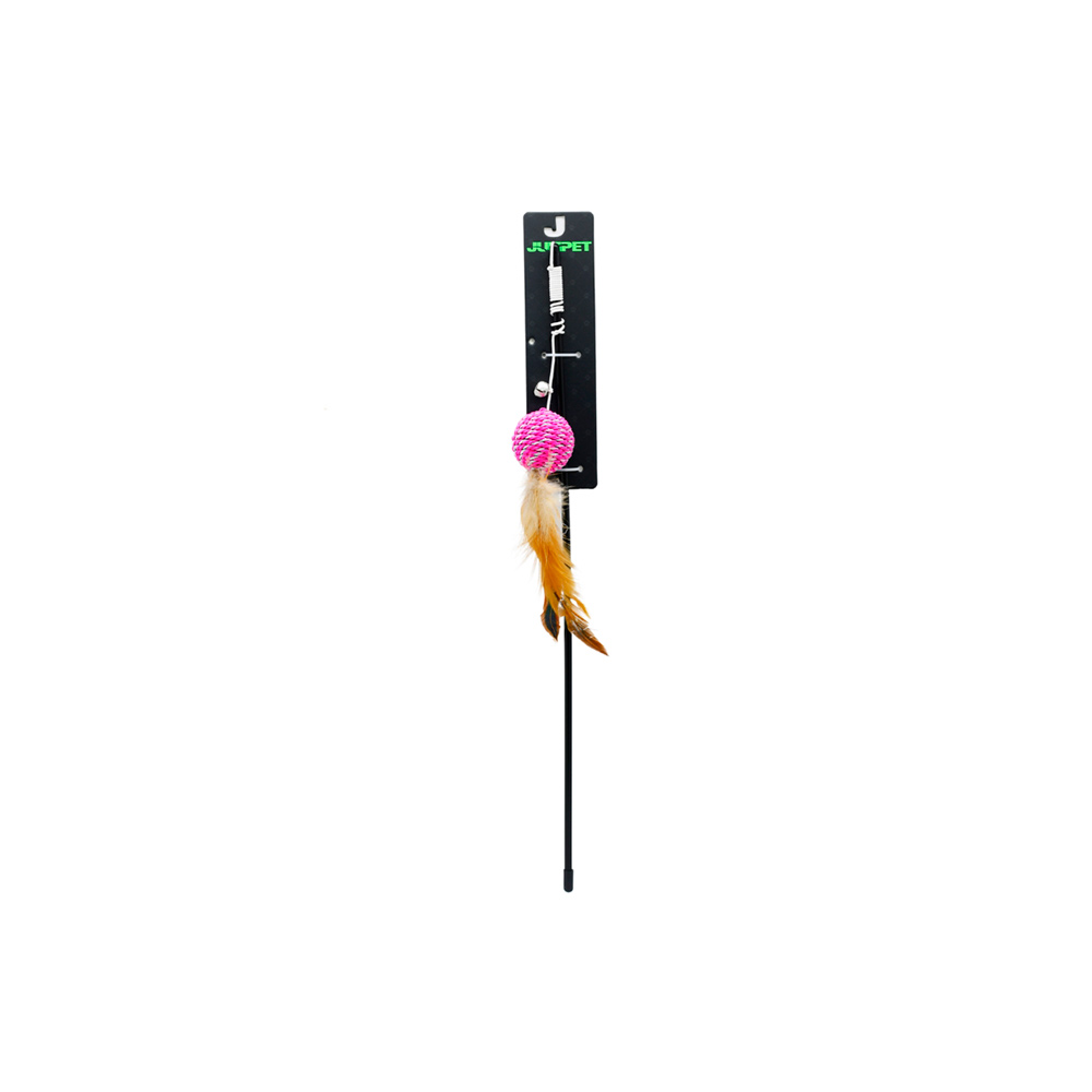 Brinquedo Jumpet Varinha com Peteca Rosa Para Gatos