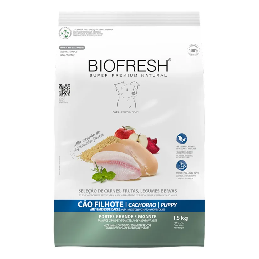 Ração Biofresh Cães Filhotes Grandes e Gigantes 15kg
