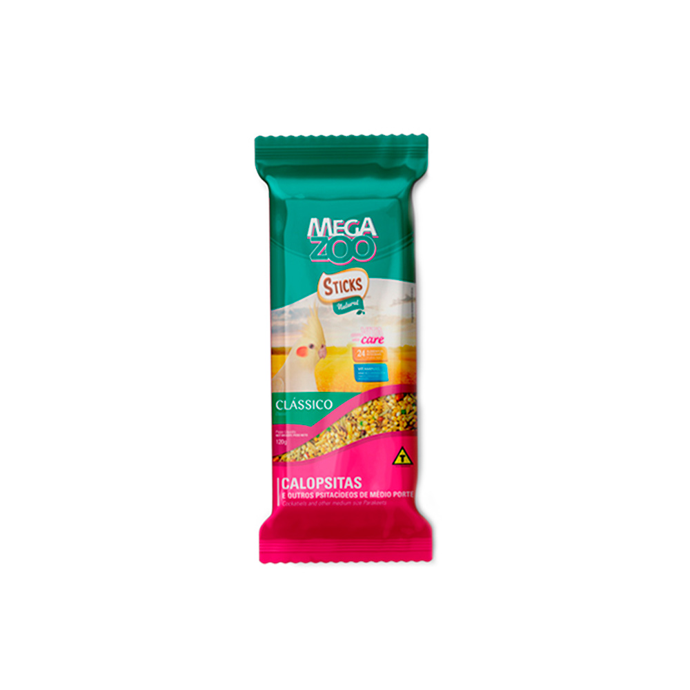 Sticks Natural Megazoo Clássico para Calopsitas 140g