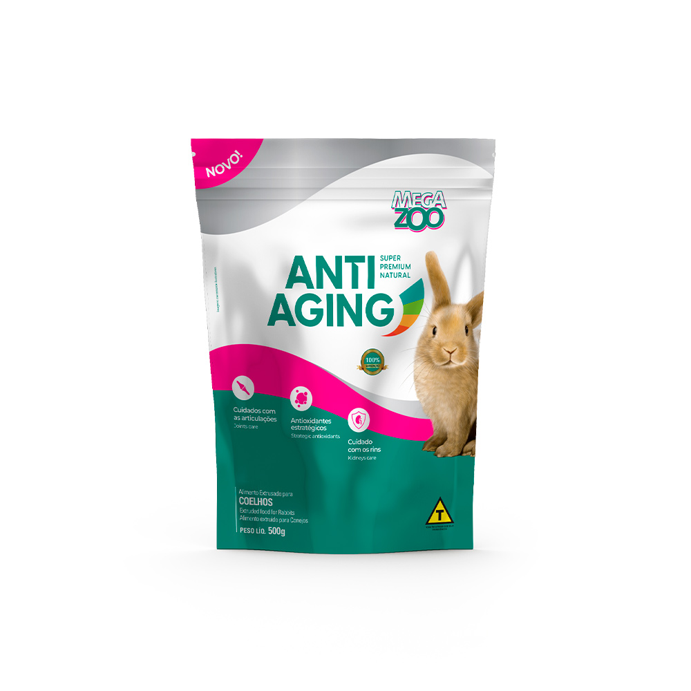 Ração Extrusada Megazoo Prevenção Anti Aging para Coelhos 500 g