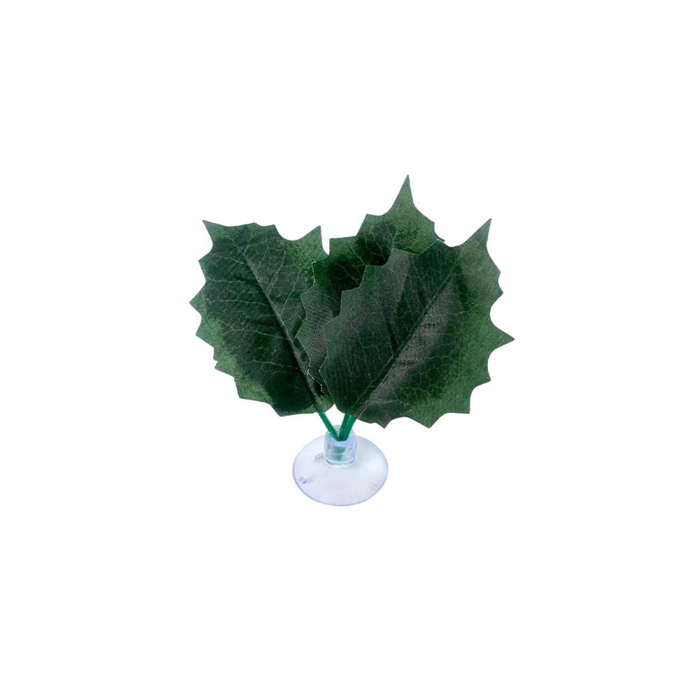 Planta Nomoypet Mini Azevinho de Plástico com Ventosa Verde para Répteis