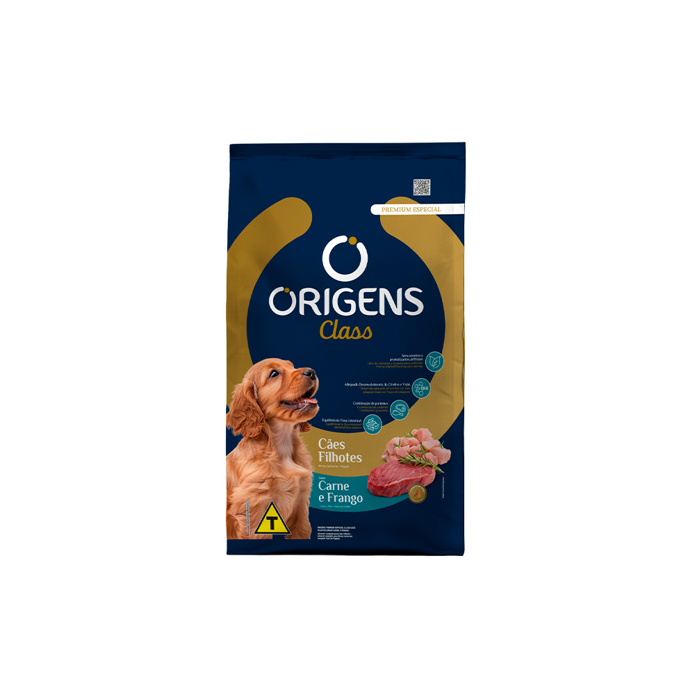 Ração Origens Class para Cães Filhotes Sabor Carne e Frango