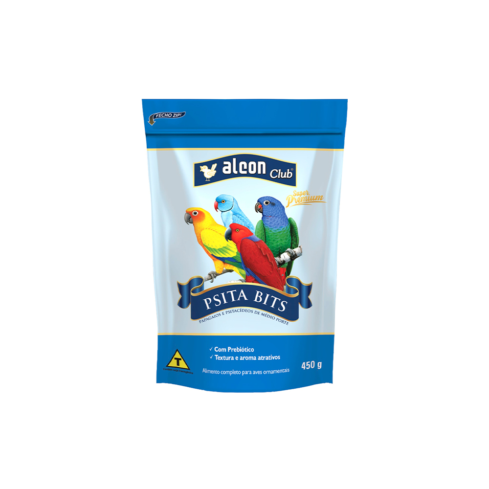 Ração Alcon Pássaros Psitacídeos Bits 450g
