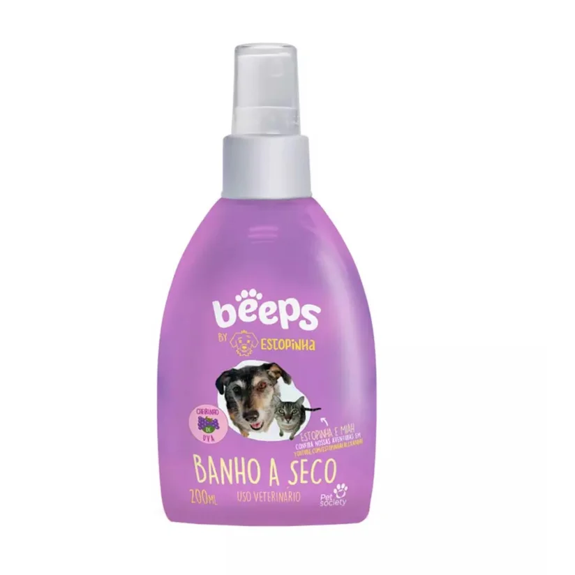 Banho a Seco Beeps Estopinha Cães e Gatos Pet Society 200ml