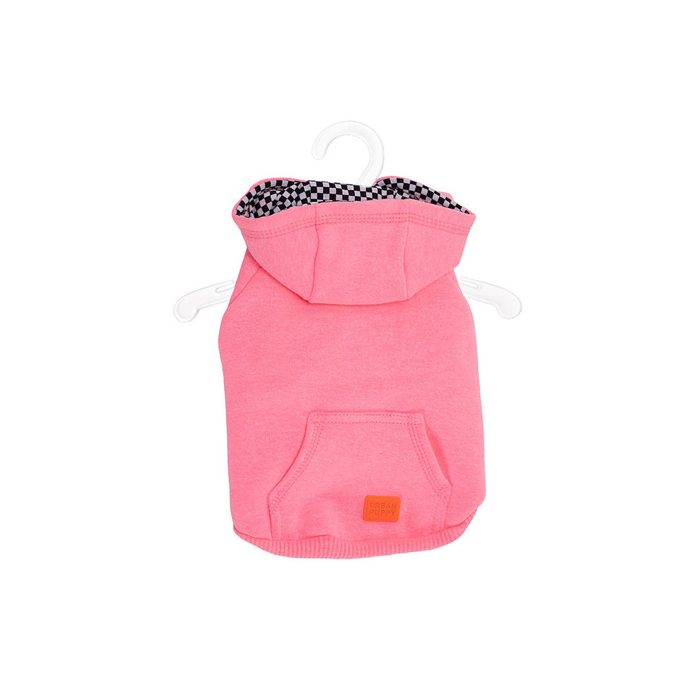 Casaco de Moletom Urban Puppy Com Capuz Pink Fluor para Cães e Gatos Tamanho 26