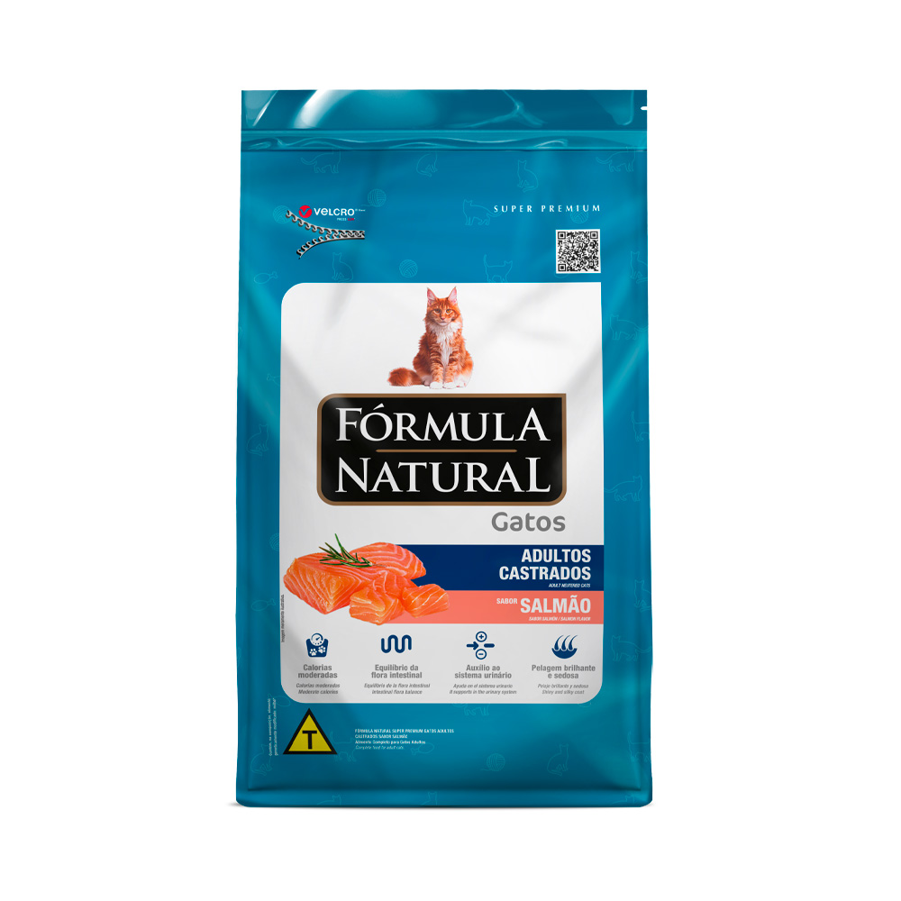 Ração Fórmula Natural para Gatos Adultos Castrados Sabor Salmão 10,1 kg