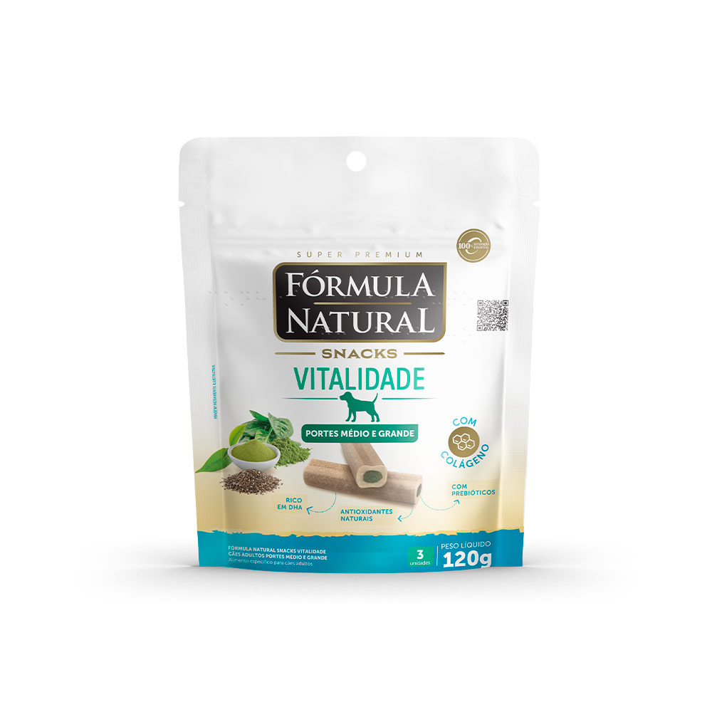 Snack Fórmula Natural Vitalidade Médio para Cães 120g