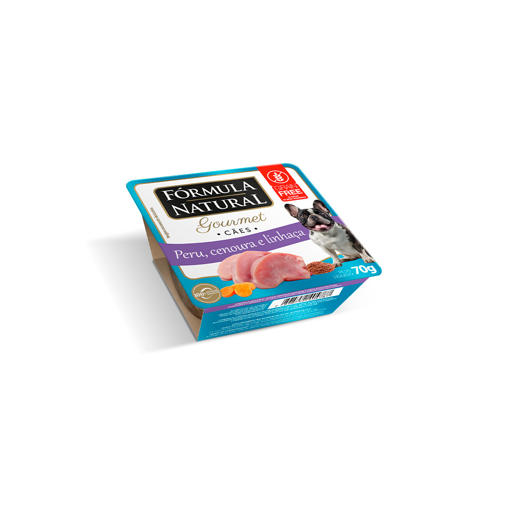 Ração Úmida Fórmula Natural Fresh Meat Gourmet para Cães Adultos Sabor Peru, Cenoura e Linhaça 70 g