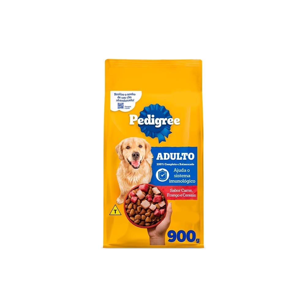 Ração Pedigree Carne Frango e Cereais Cães Adultos Raças Médias e Grandes