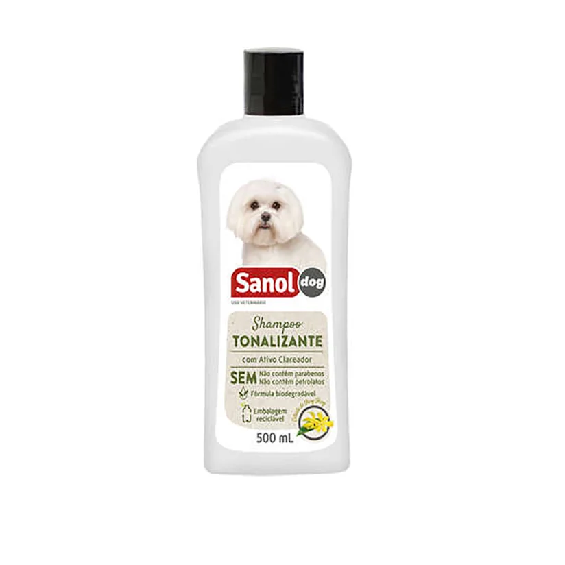 Shampoo Sanol Dog Tonalizante Pelos Claros 500ml