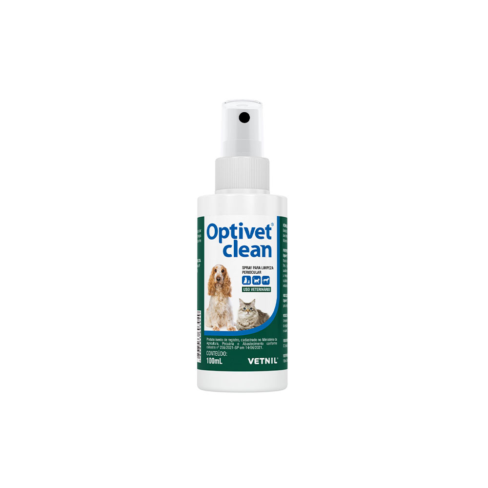 Optivet Clean Vetnil Limpeza Periocular para Cães e Gatos 100 ml