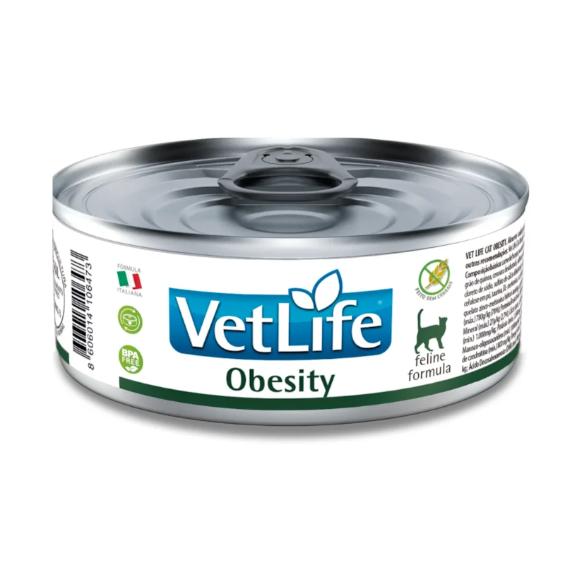 Ração Úmida Vet Life Gatos Adultos Obesity Lata 85gr