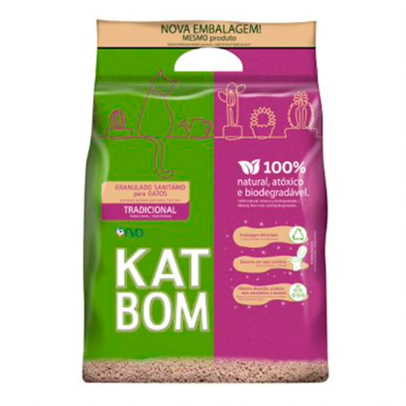 Areia Higiênica para Gatos Katbom Granulado Tradicional 3kg