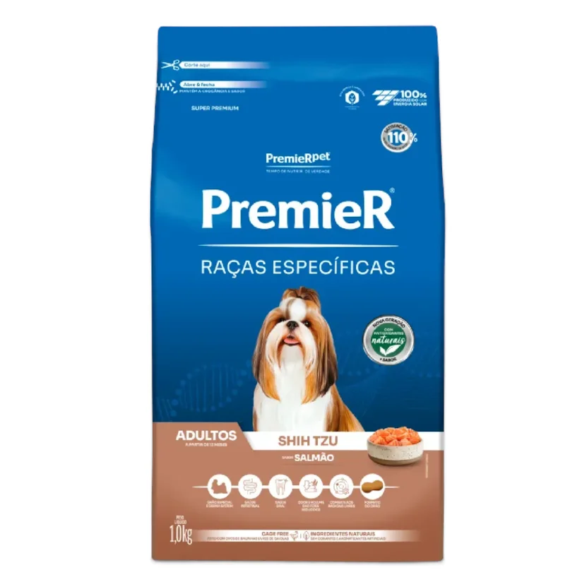 Ração Premier Raças Específicas Shih Tzu Cães Adultos Salmão 1kg