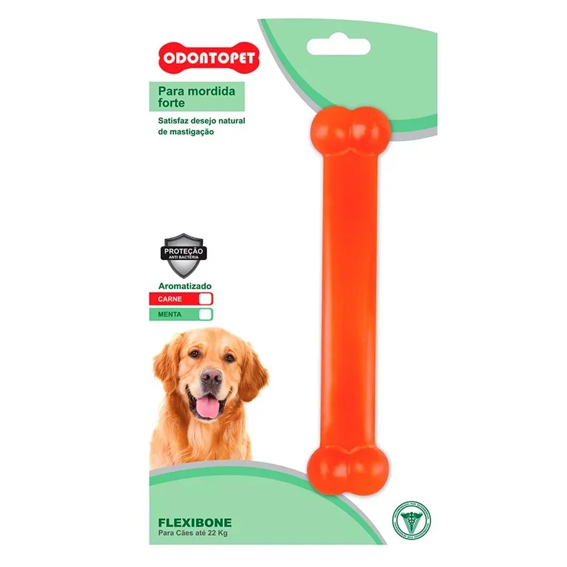 Brinquedo Mordedor Osso Flexibone Cães Até 22kg Menta Odontopet